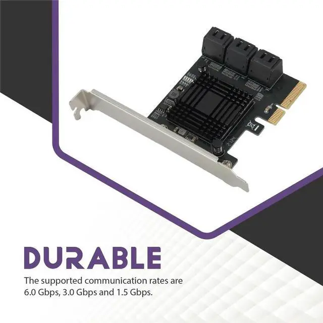 Alt view image 3 of 3 - SATA 3 PCI Expansion Card PCI-E/PCIE SATA Controller SATA Multiplier SATA3 6Gbps ASMedia ASM1166 Chip for HDD SSD 4X