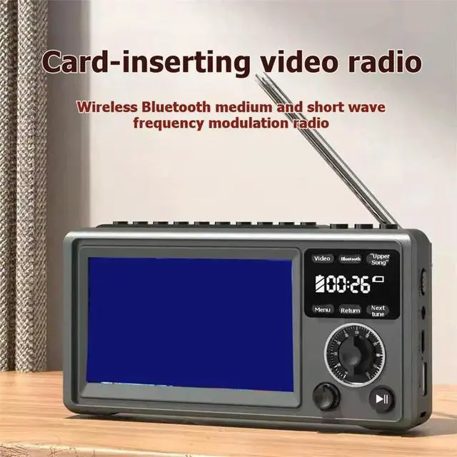 Alt view image 2 of 3 - Video Machine 4.3 Inch Bluetooth Speaker SW MW FM Radio TF Card U Disk MP3 MP4 Player AUX Clock for Seniors
