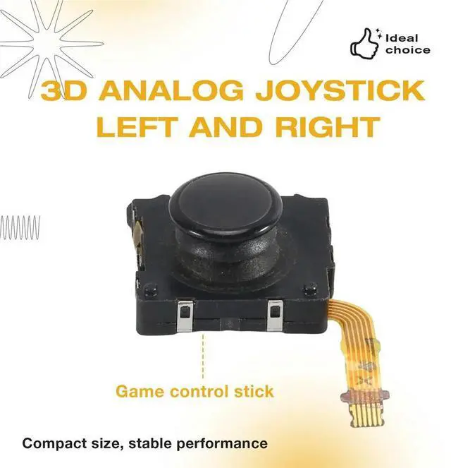 Main image of 3D Analog Joystick Replacement for PS Vita 1000, Dual Left and Right Controller Sticks, High-Black