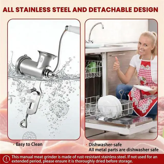 Main image of HAPPYDAY~ Multi-Purpose Manual Meat Mincer and Sausage with Table Clamp - Easy to Clean
