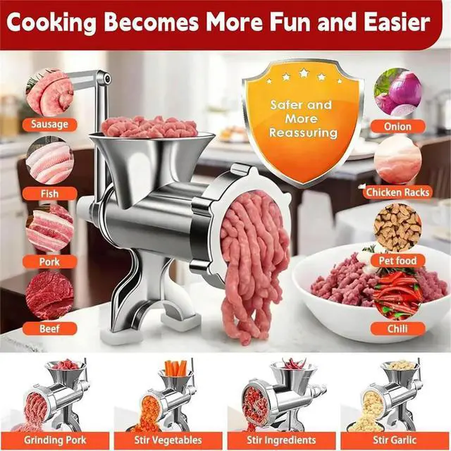 Alt view image 2 of 3 - HAPPYDAY~ Multi-Purpose Manual Meat Mincer and Sausage with Table Clamp - Easy to Clean