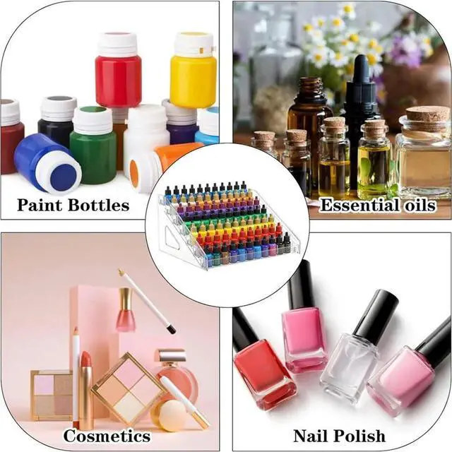 Main image of THANKYOU 4 Pcs Acrylic Paint Organizer Rack with 2 Pcs Brush Holder, 7 Layer Acrylic Paint Tube Organizer, for Versatile