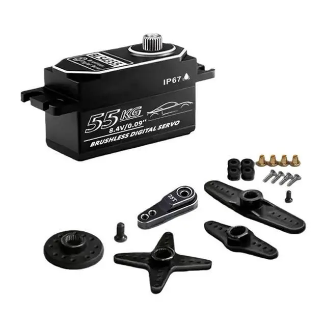 Alt view image 3 of 3 - 55KG Brushless Digital Servo Low Profile l Gear Servo IP67 Waterproof High Torque RC Servo for Off-Road Trucks