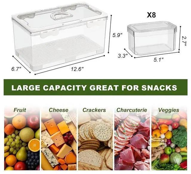 Main image of HAPPYDAY~ Picnic Basket with Lid and Handle, Clear Divided Serving Tray for Biscuit, Fruits, for Travel, Picnic, Beach