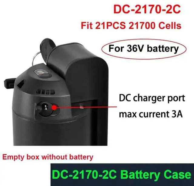 Main image of DC-2C EBike Case Empty Box 10S 15A 36V BMS Fit 21PCS Cells Haitu Little Water Kettle Shell()