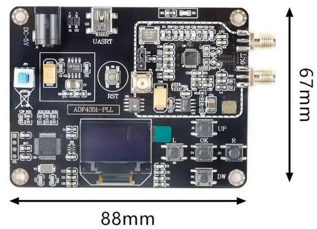 Main image of ADF4351-OLED Wideband Phase-Locked Loop Frequency Synthesizer 35MHz-4.4GHz RF Signal Source SMA Output Module