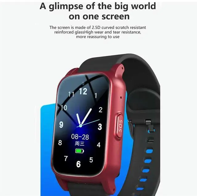 Main image of 4G Elderly Watch with GPS,SOS,Fall Detection Emergency Support,AI Health Monitoring for Elderly Red A