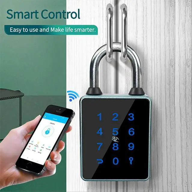 Alt view image 2 of 3 - TTLock Password Bluetooth Padlock Touch Screen RFID IC Card Key Home Security Waterproof Cabinet Electronic Padlock