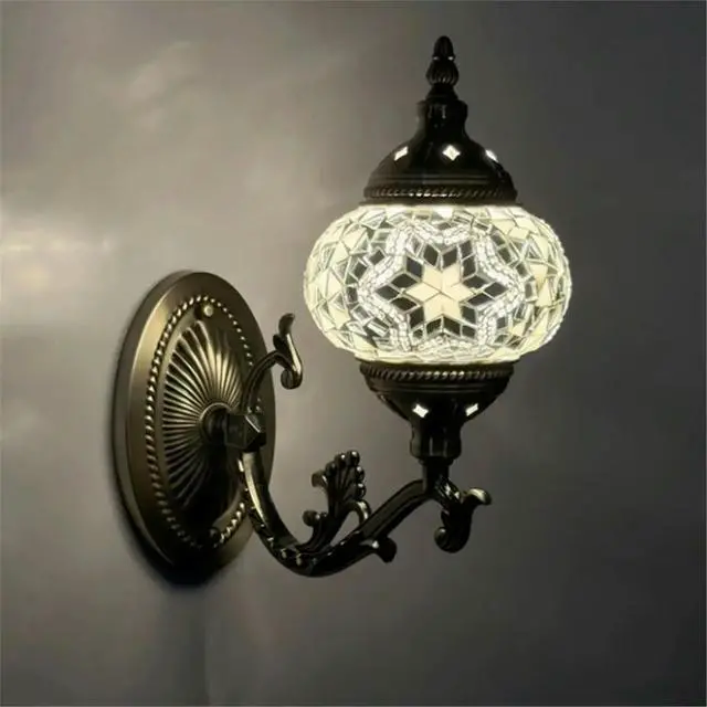 Alt view image 2 of 3 - 11·11COUPON Wall Lamp Retro Exotic Handmade Mosaic Specialty Restaurant Hotel Homestay Aisle Corridor Wall Lamp A
