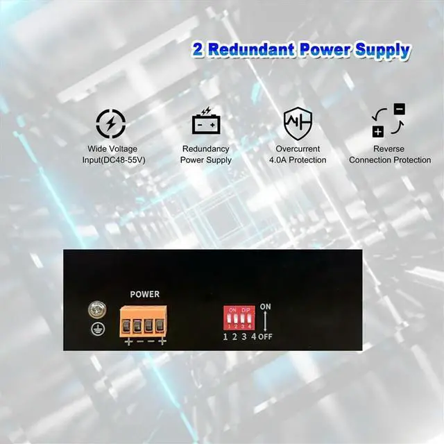 Main image of Industrial POE Switch Gigabit Switch Ethernet with 6x100/1000mbps Port Base-T Din IP40 Network Switch DC44-55V