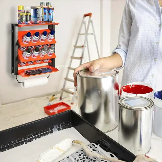 Main image of HAPPYDAY~ SprayCan Holder, Lube Can Wall Mount Rack Heavy Duty Paint Bottle Organizer for Garage & Home 8 Can Holes