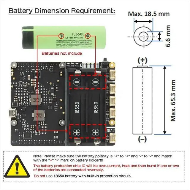Alt view image 2 of 3 - For Raspberry Pi 5 UPS, X1201 V1.1 Power Management Board with Auto Power on for Pi 5