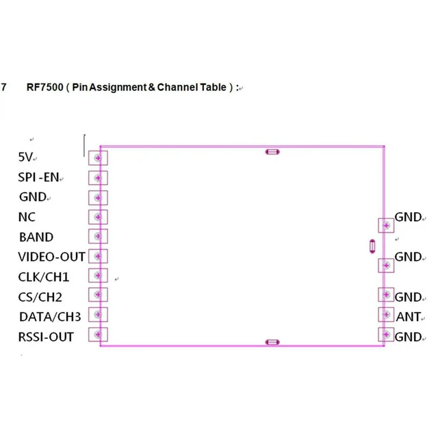 Alt view image 2 of 3 - RF7500 6G-7.5G VRX Receiver Module FPV Analog Video Receiver Module SPI Module Superior RSSI Signal