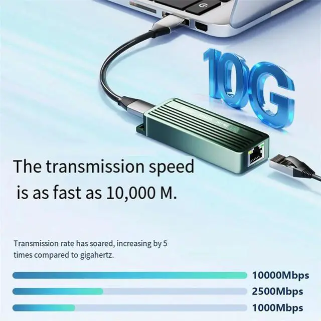 Main image of 10GbE USB-C Ethernet Adapter USB3.2 Type C 10 Gigabit Ethernet Adapter Realtek/RTL8159 for 11