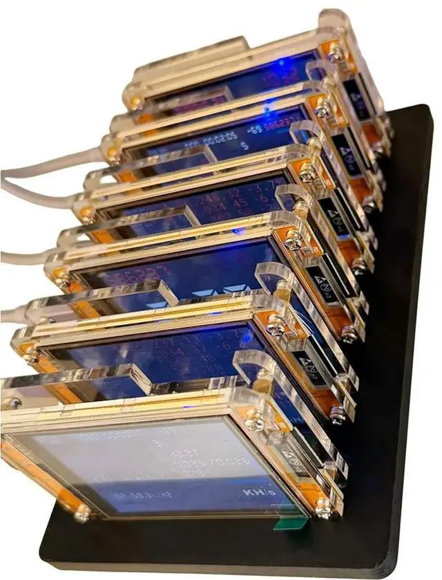 Main image of 6X 1030KH/S NMMiner NerdMiner+6 Slots Stand Bitcoin Crypto Solo Miner 2.8 Inch Display Upgraded Harshrate Home BTC