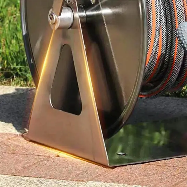 Main image of HAPPYDAY~ Stainless Steel Garden Hose Reel, Wall/Floor Mounted, Retractable with Crank