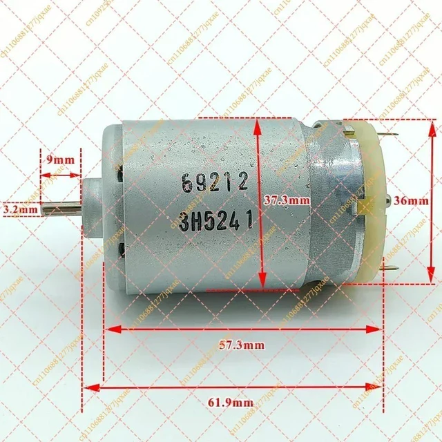 Alt view image 2 of 3 - RS-550 High Speed DC Motor 6V-12V 30000RPM, 36mm Carbon Brush Motor for DIY Drill