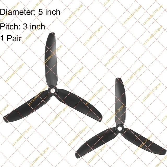 Main image of for Phantom 5030 5x3 Nylon Propellers (3-Blade, Black, with Adapter Rings)