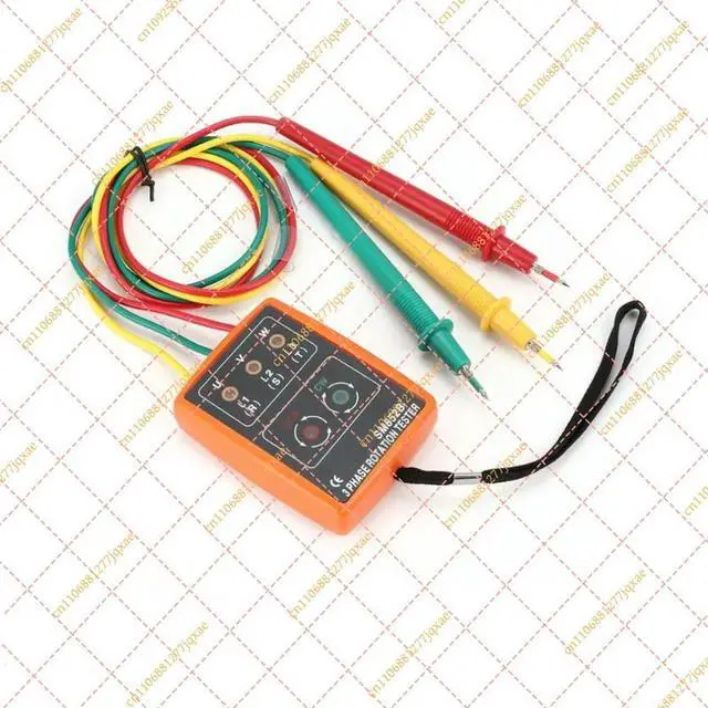 Alt view image 3 of 3 - 3 Phase Rotation Tester Digital Phase Sequence Indicator Detector LED Buzzer Voltage Tester 60V~600V AC
