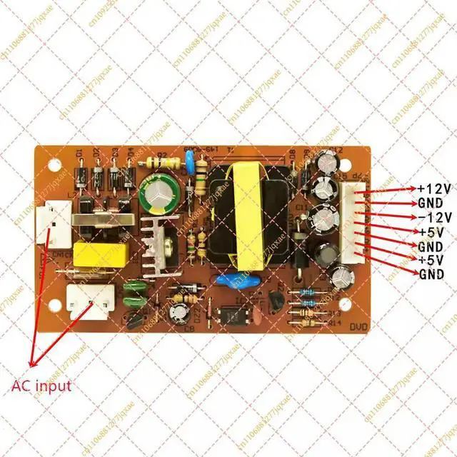 Alt view image 2 of 3 - Universal DVD/VCD/EVD Player Switch Power Board, ±12V +5V Output, Replacement Power Supply Module