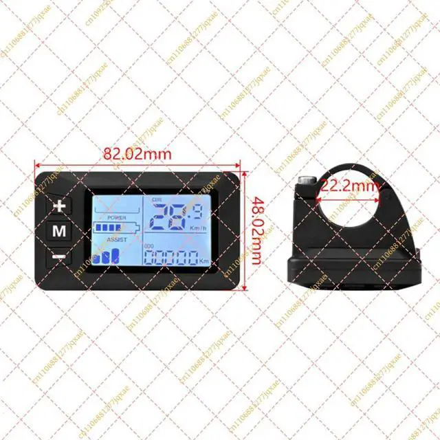 Alt view image 3 of 3 - 5-Pin Waterproof LCD Speedometer Display, Multi-Voltage E-Bike & Accelerator