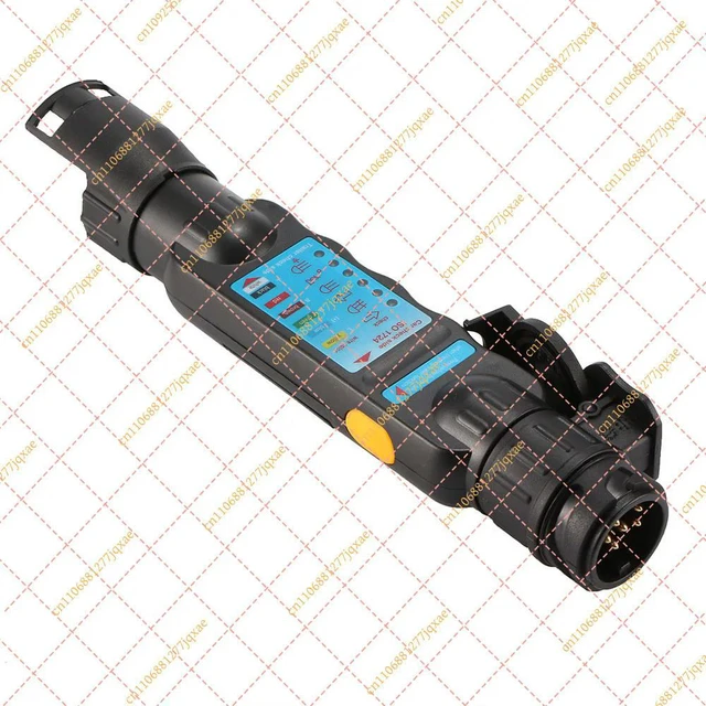 Alt view image 2 of 3 - 12V Vehicle Trailer Tester 7/13 Pin Towing Light Cable Circuit Plug Socket with 2 Adapters Electrical Diagnostic Tool