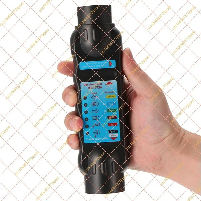 Alt view image 3 of 3 - 12V Vehicle Trailer Tester 7/13 Pin Towing Light Cable Circuit Plug Socket with 2 Adapters Electrical Diagnostic Tool