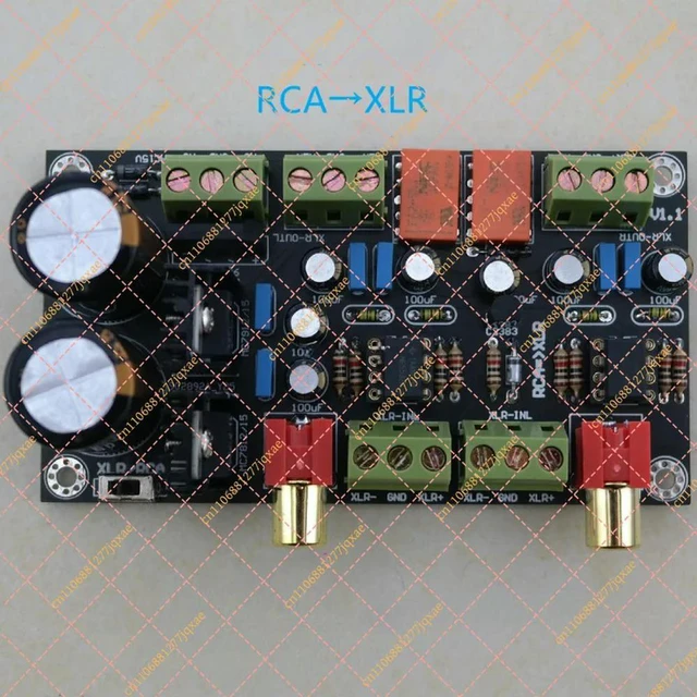 Alt view image 2 of 3 - RCA/XLR Single-Ended to Balanced Converter Board, Built-in Rectifier Filter (AC Powered)