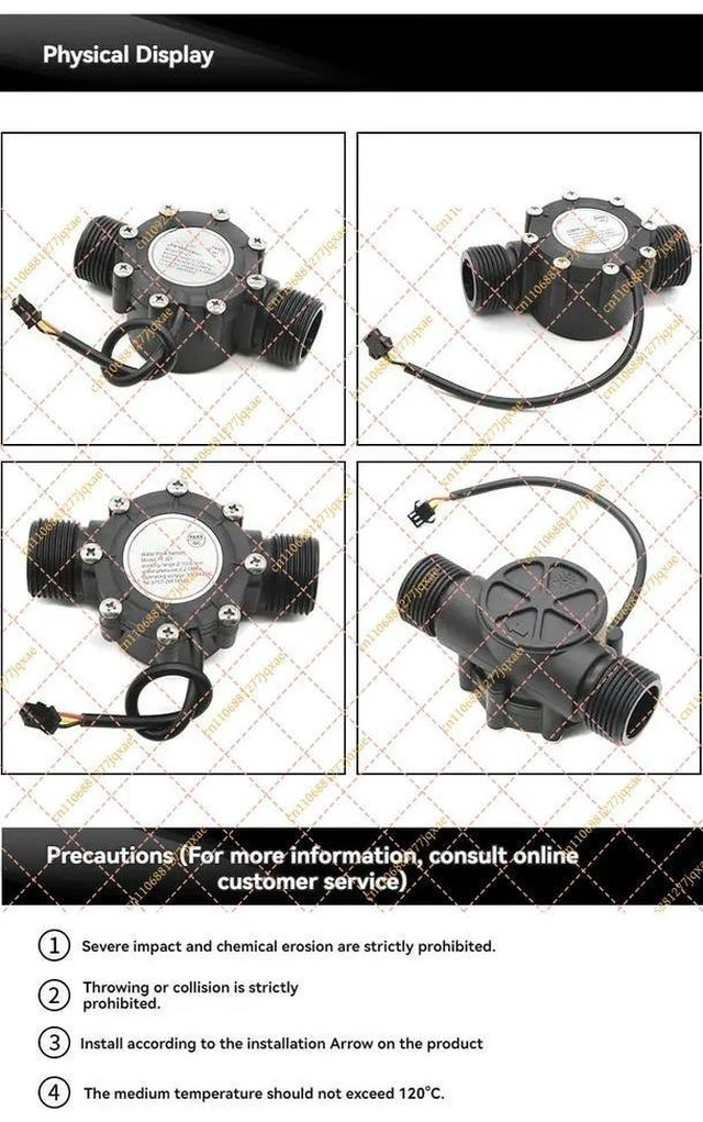Alt view image 3 of 3 - DN25 G1 Flow Meter Sensor Hall Flowmeter Counter Indicator 2-100L/min