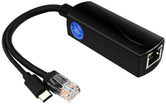 Main image of 5V 4A Gigabit PoE Splitter for Raspberry Pi 5, IEEE 802.3af/at Type-C Power & Network Module (10/100/1000Mbps)