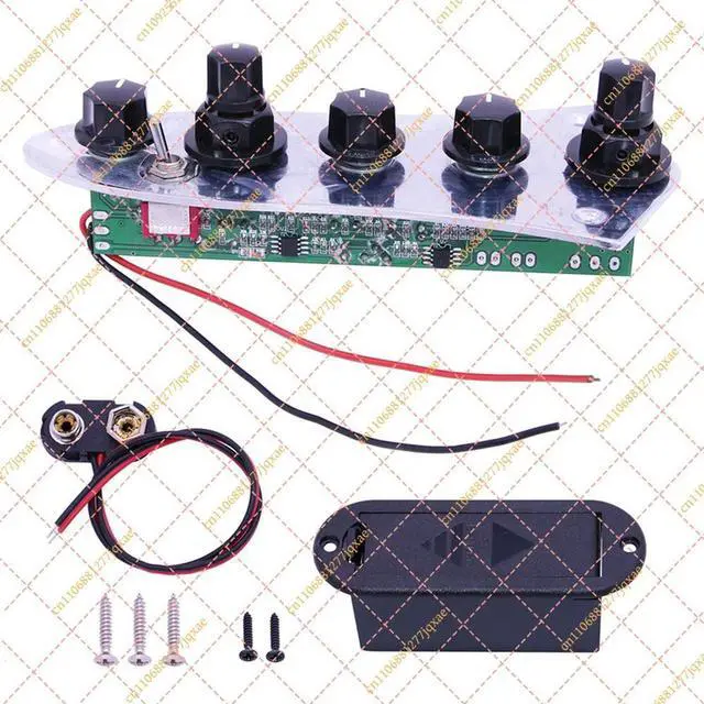 Main image of 5-Knob Jazz Bass Loaded Control Plate, Pre-Wired Assembly for 4/5 String Bass Guitars