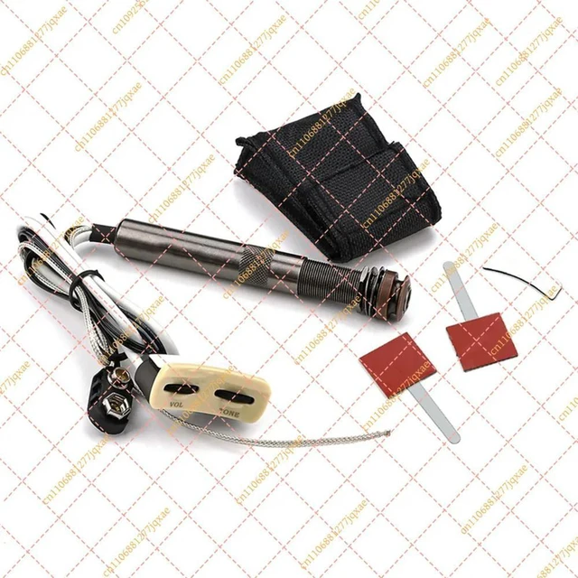 Alt view image 2 of 3 - Acoustic Guitar Piezo Pickup Kit, Endpin Jack with Volume & Tone Controls