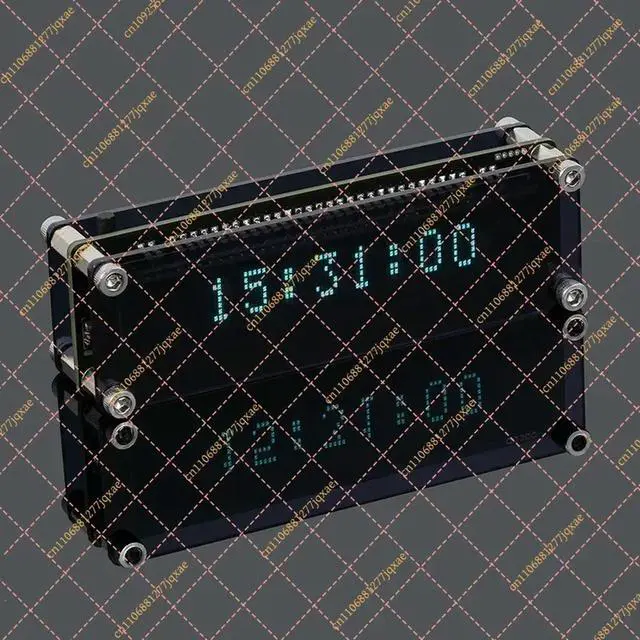 Alt view image 2 of 3 - VFD Vacuum Fluorescent Display Clock, Auto Time Sync