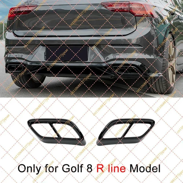 Alt view image 3 of 3 - Rear Exhaust Pipe Muffler Tip Cover Trim for Volkswagen Golf MK8 (2020-2021)