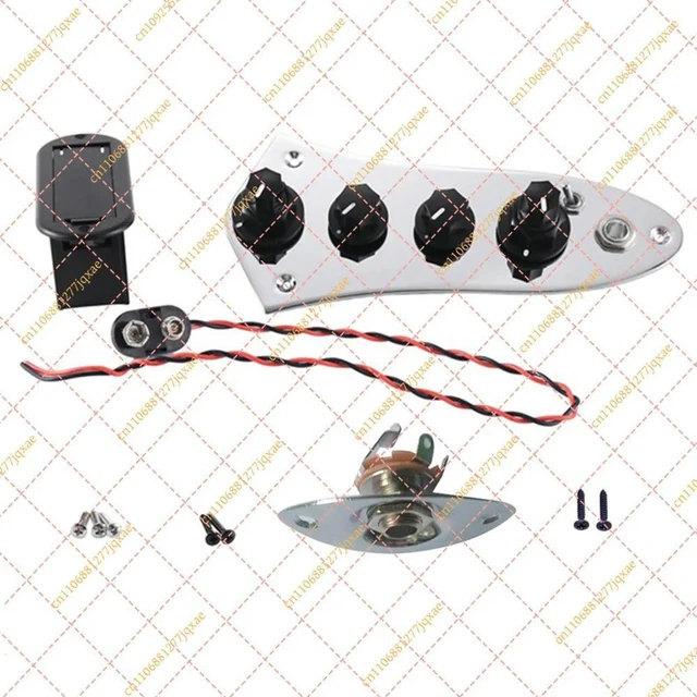 Alt view image 2 of 3 - Universal 5-Knob Jazz Bass Control Plate, Pre-Wired Loaded Assembly for 4/5 String Bass Guitars