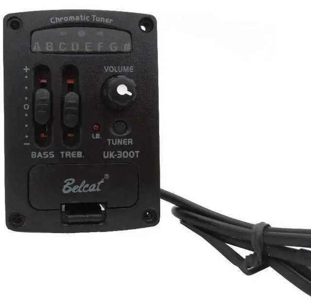Main image of Ukulele Piezo Pickup Preamp 2-Band EQ Equalizer with Built-in LED Chromatic Tuner