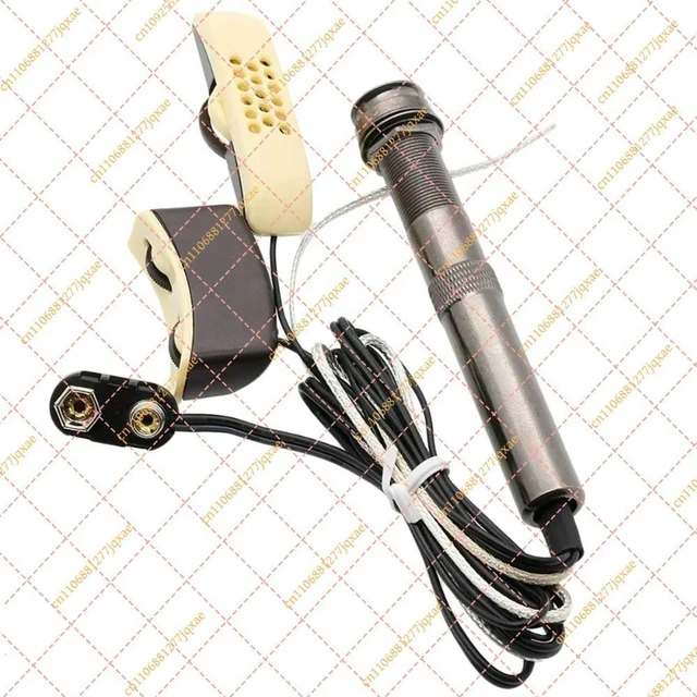 Alt view image 3 of 3 - Folk Acoustic Guitar Piezo Pickup & Equalizer, Built-in Mic Preamp with 6.35mm Output Jack