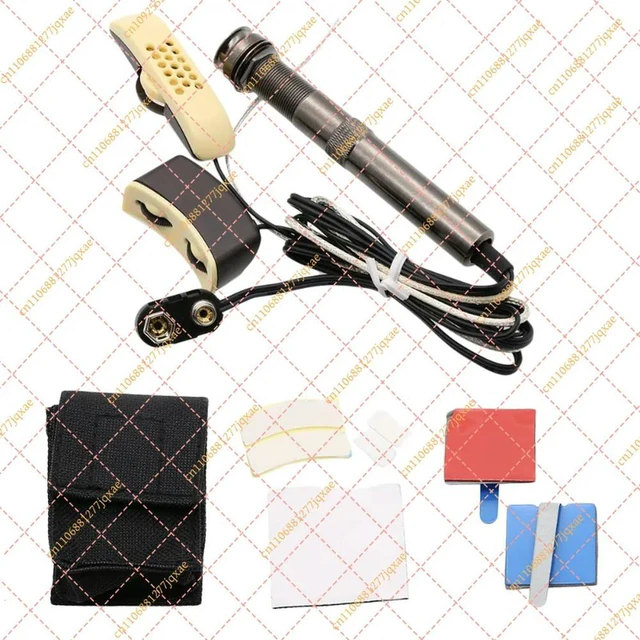 Alt view image 2 of 3 - Folk Acoustic Guitar Piezo Pickup & Equalizer, Built-in Mic Preamp with 6.35mm Output Jack