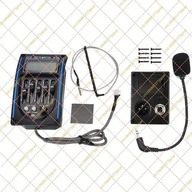 Alt view image 3 of 3 - 5-Band Acoustic Guitar Pickup EQ Preamp with LCD Tuner & Built-in Microphone