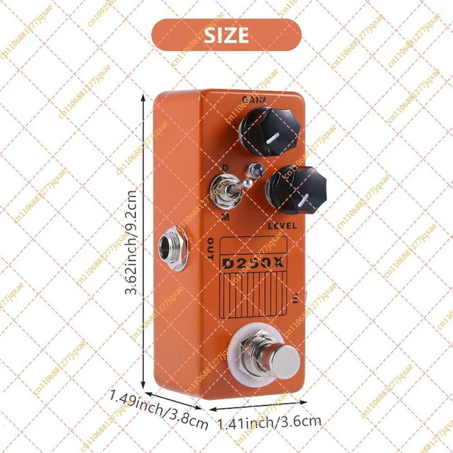 Alt view image 3 of 3 - Mini Overdrive Preamp Guitar Pedal, True Bypass Switch Effect for Electric Guitar