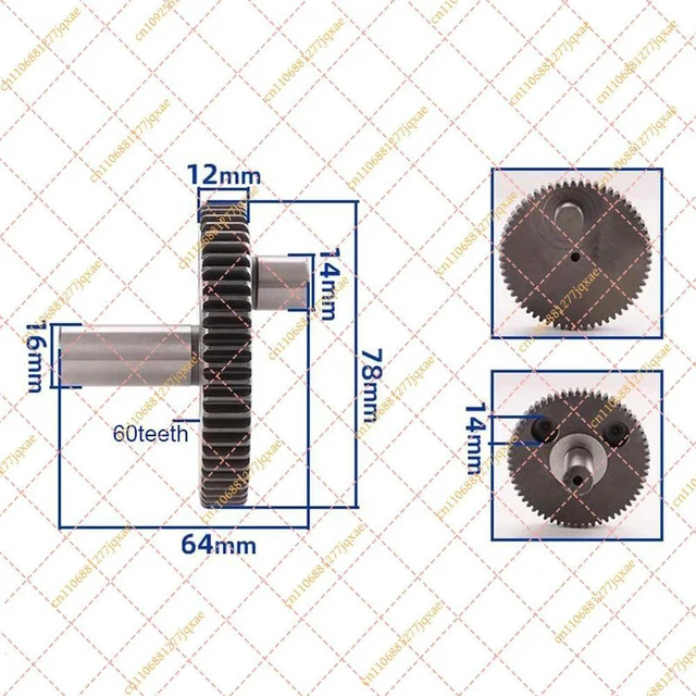 Main image of 77mm 60Teeth Mini Pinion Crankshaft Gear Replacement Spare Parts for GSH11E Electric Pickaxe Power Tool