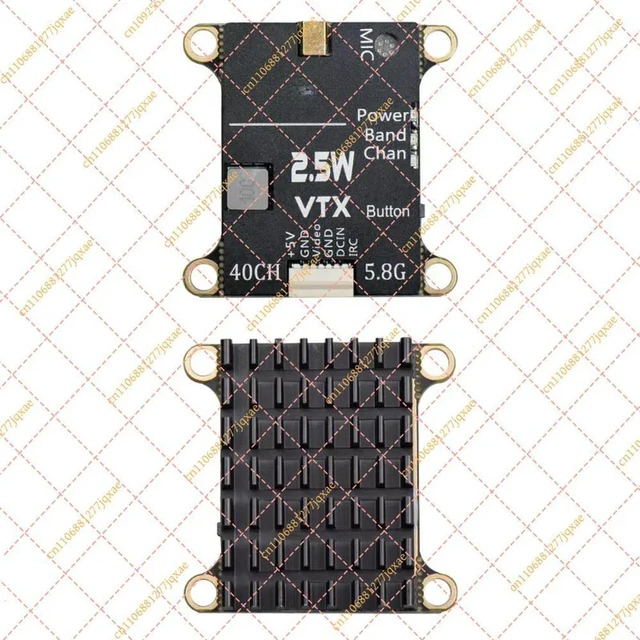 Main image of for JHEMCU 2.5W 5.8GHz FPV VTX, 30x30mm 2-6S Wide Voltage Video Transmitter with Built-in Mic for Long-Range RC Airplane