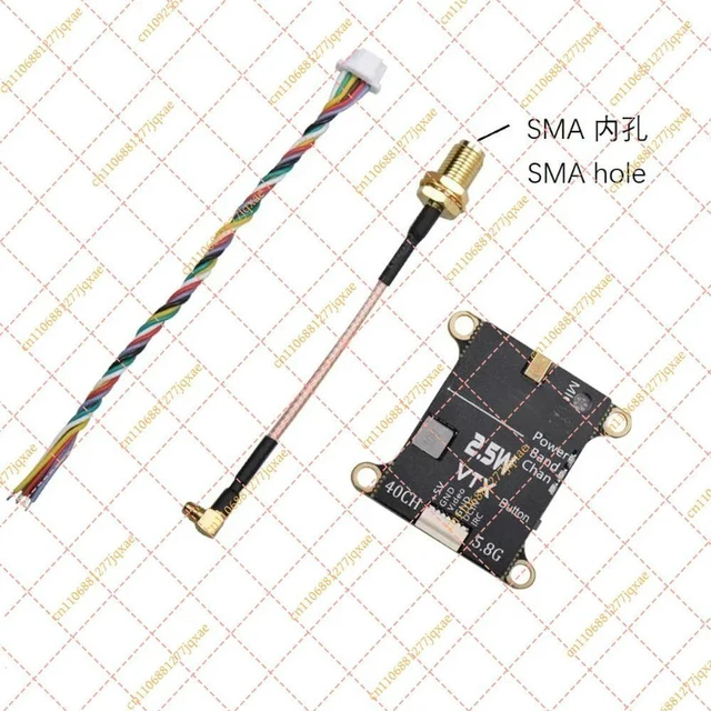 Alt view image 3 of 3 - for JHEMCU 2.5W 5.8GHz FPV VTX, 30x30mm 2-6S Wide Voltage Video Transmitter with Built-in Mic for Long-Range RC Airplane