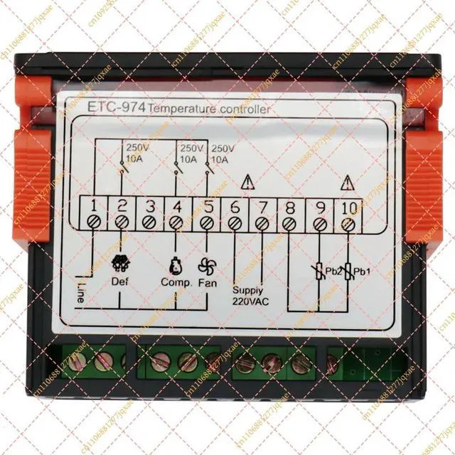 Alt view image 2 of 3 - A43I ETC-974 Microcomputer Digital Thermostat 220V Refrigeration Temperature Controller with NTC Sensor Alarm