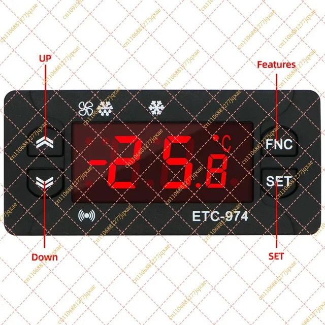 Alt view image 3 of 3 - A43I ETC-974 Microcomputer Digital Thermostat 220V Refrigeration Temperature Controller with NTC Sensor Alarm