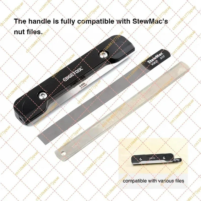Alt view image 3 of 3 - Aluminum Alloy Guitar Nut File Holder, Slotted Grinding Handle with Grip