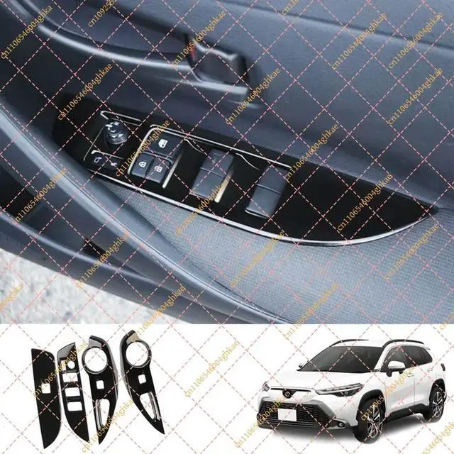 Alt view image 3 of 3 - Window Switch Button Cover & Armrest Trim | For Toyota Corolla Cross 2021-2022 RHD