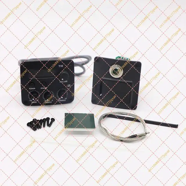Main image of 3-Band EQ Acoustic Guitar Preamp Pickup with Built-in Chromatic Tuner & Ceramic Piezo