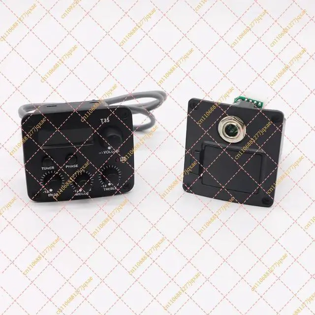 Alt view image 2 of 3 - 3-Band EQ Acoustic Guitar Preamp Pickup with Built-in Chromatic Tuner & Ceramic Piezo