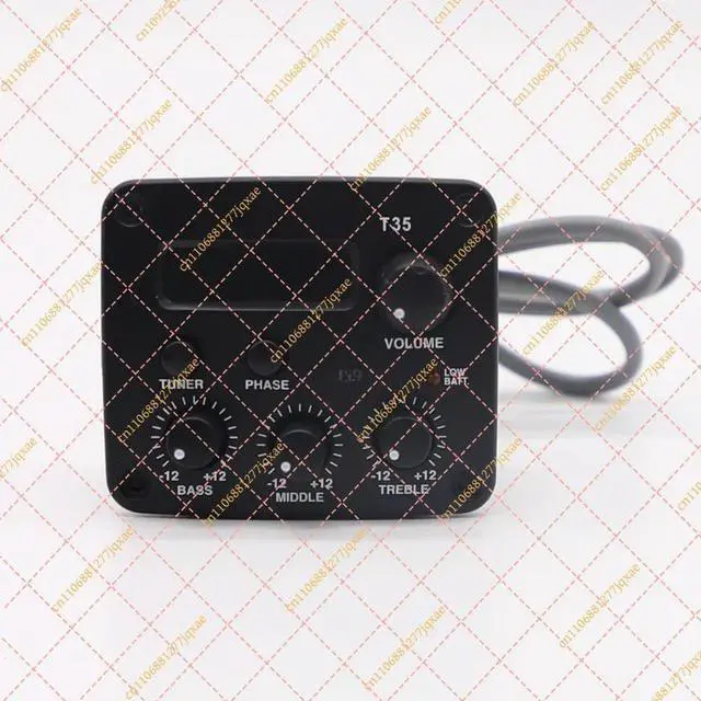 Alt view image 3 of 3 - 3-Band EQ Acoustic Guitar Preamp Pickup with Built-in Chromatic Tuner & Ceramic Piezo